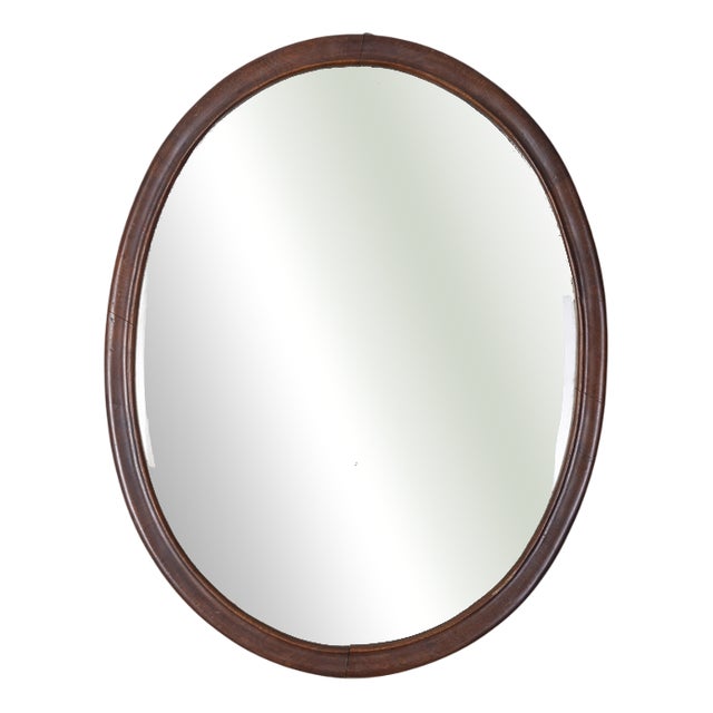 Italian Walnut Wall Mirror, 1960s For Sale