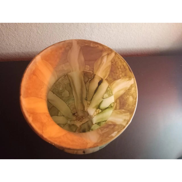 Contemporary 1980s Art Glass Drip Glazed Decorative Vase For Sale - Image 3 of 7