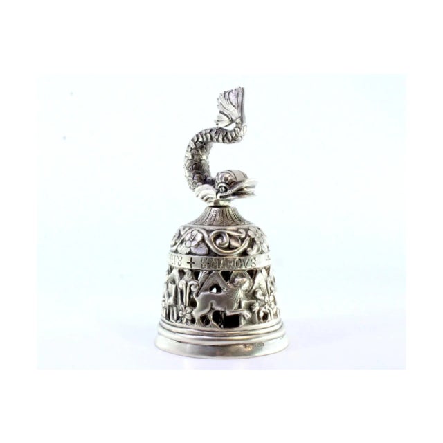 Silver Altar Bell with Cut-Out Reliefs For Sale - Image 3 of 10