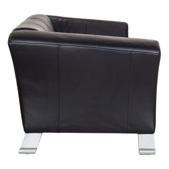 322 Leather Two-Seater Blue Blue-Black Sofa from Rolf Benz For Sale