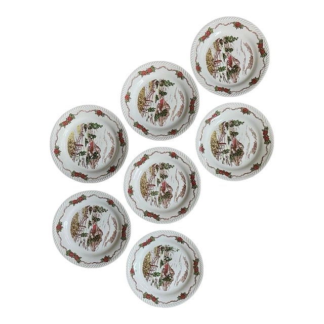 1940s Norwegian Figgjo Flint 6.75” Bowls - Set of Seven (7) For Sale