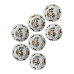 1940s Norwegian Figgjo Flint 6.75” Bowls - Set of Seven (7)