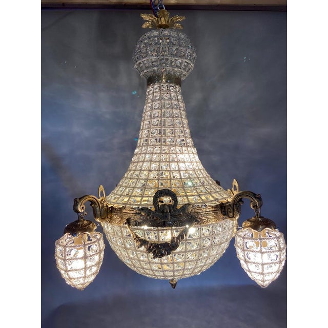 Late 20thC French Louis XVI Swan Chandelier - 1 Pc For Sale - Image 9 of 18