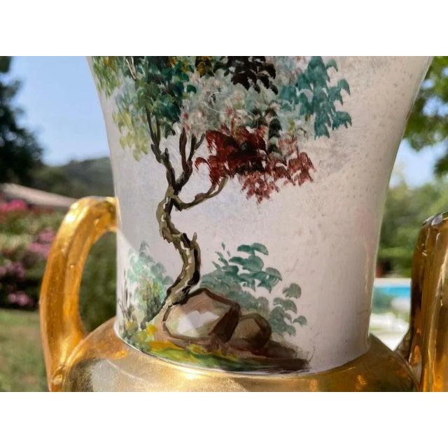 Antique Italian Neoclassical Vases in Porcelain, Set of 2 For Sale - Image 6 of 10