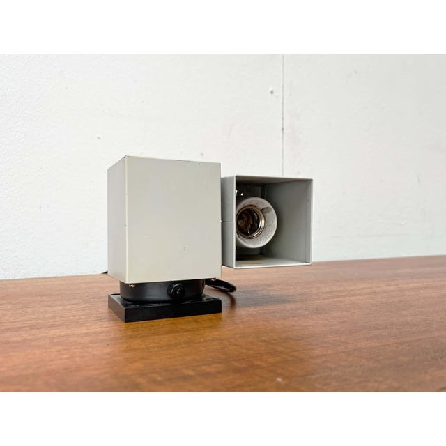 Mid-Century Modern German Space Age Minimalist 6015 Cube Wall Table Lamp from Kaiser, 1960s For Sale - Image 18 of 18
