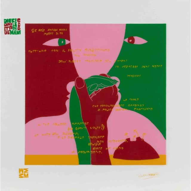 Fluire con Te - Diecicomeleditadiduemani is a color silk-screen print on acetates, realized in 1973 by the artist Ennio...