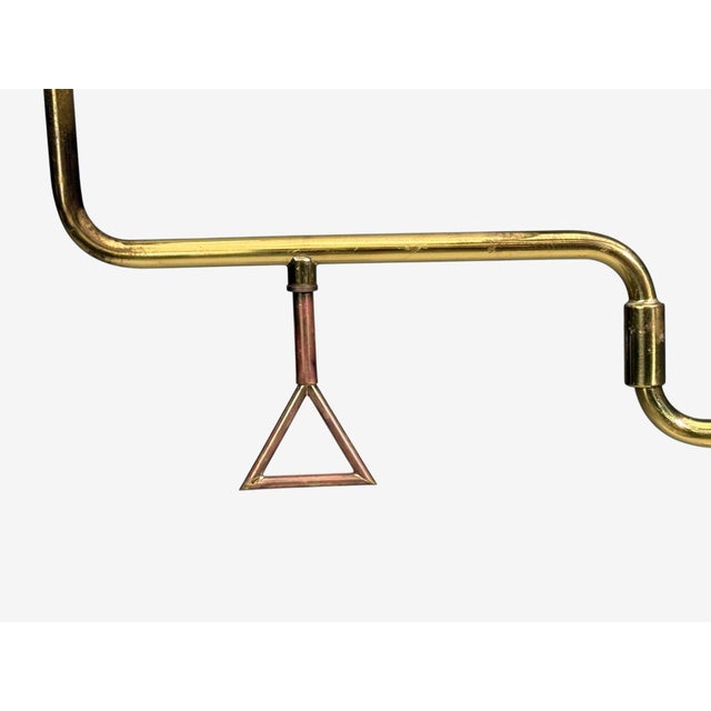 Metal Armaturhantverk Göteborg, Articulating Floor Lamp, Brass, Fabric, Sweden, 1960s For Sale - Image 7 of 14