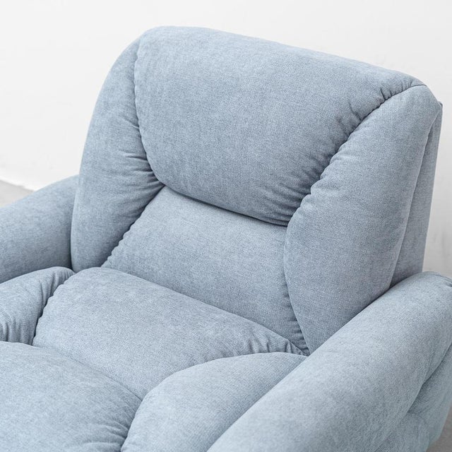 Armchairs in Blue Fabric and Wooden Legs, 1950s, Set of 2 For Sale - Image 11 of 12
