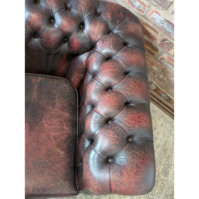 Chesterfield Club Chair in Leather For Sale - Image 5 of 14