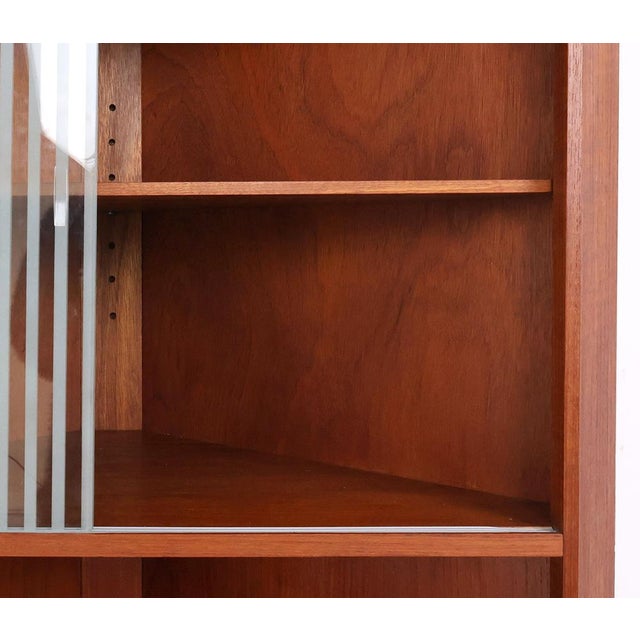 Vintage Danish Teak Corner Cabinet with Display Case, 1960s For Sale - Image 6 of 13