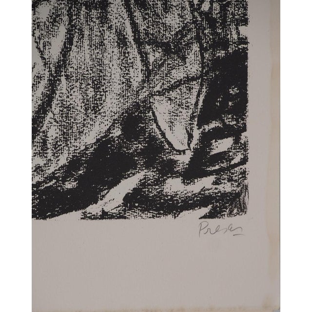 Modern Leopoldo Presas, Romantic Young Woman, Lithograph For Sale - Image 3 of 7