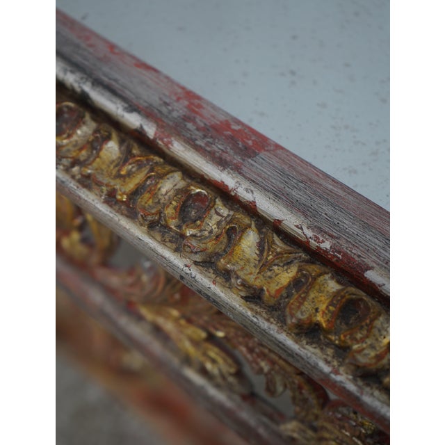 Gold French Louis XVI Mirror Top Carved Console Table For Sale - Image 8 of 14