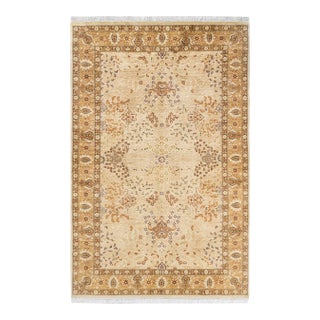 Mogul, One-of-a-Kind Hand-Knotted Area Rug in Ivory, 4' 8" x 7' 1" For Sale