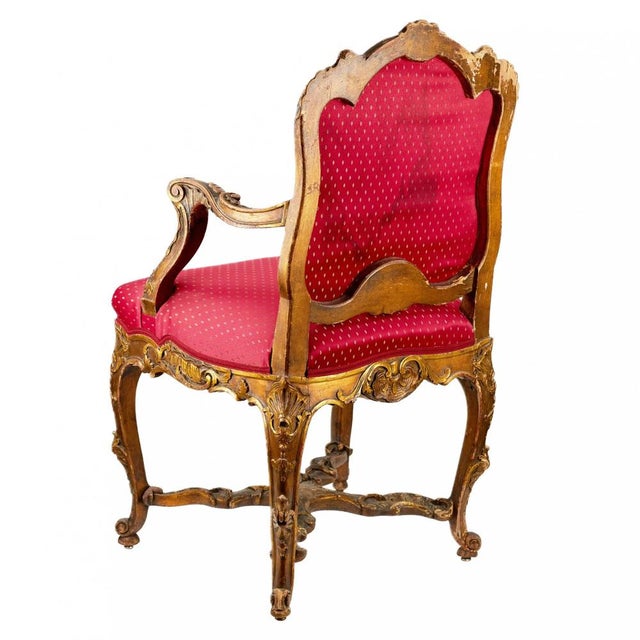 1920s Carved Armchair in the style of Rococo, 1920s For Sale - Image 5 of 7