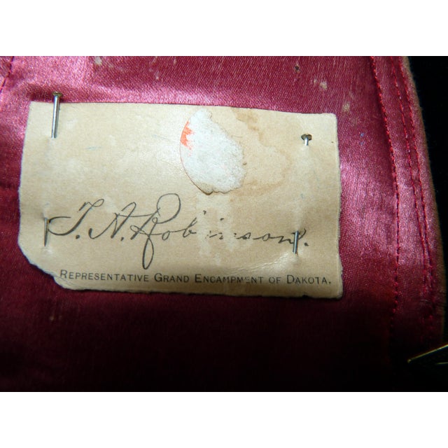 Late 19th Century 1880s Frank Henderson Knights Templar Officer's Collar Silk & Gold Bullion For Sale - Image 5 of 6