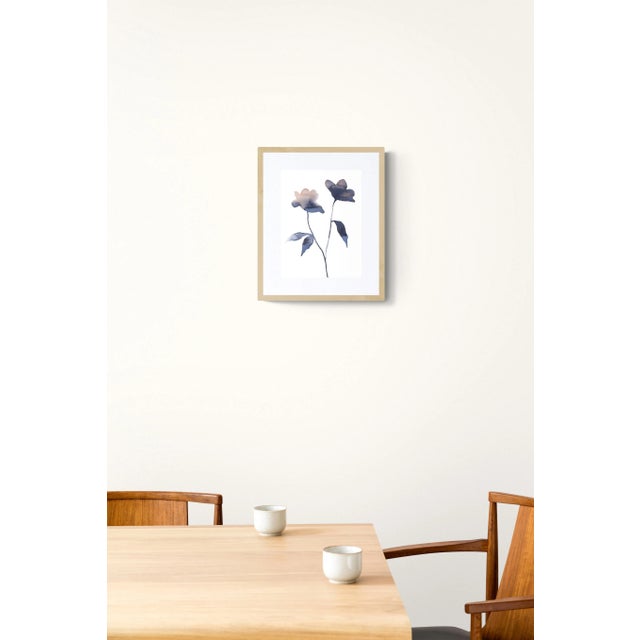 Contemporary "Floral No. 21" Contemporary Original Botanical Flower Watercolor Painting by Elizabeth Becker For Sale - Image 3 of 3