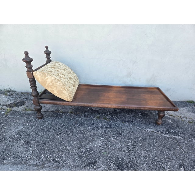 Brown Late 19th C Anglo Indian Chaise Lounge Original Condition For Sale - Image 8 of 14