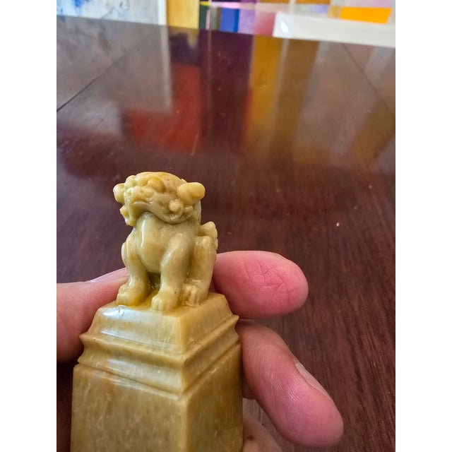 Chinese Vintage Chinese Carved Lion Seal For Sale - Image 3 of 9