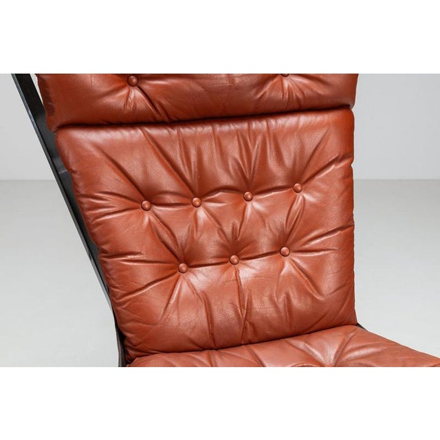 Falcon Lounge Chair Leather and Metal by Sigurd Ressell for Vatne Møbler, 1970 For Sale - Image 10 of 17