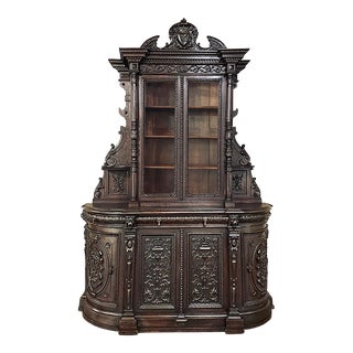 19th Century French Renaissance Two-Tiered Bookcase ~ Bibliotheque For Sale