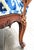 Antique French Louis XV Carved Walnut French Bergère Armchair Ikat 18th Century For Sale - Image 15 of 18