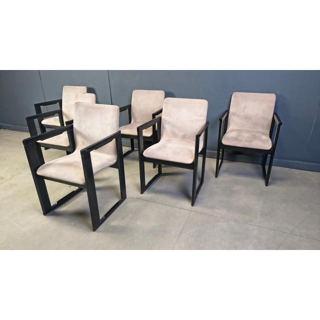 Gray Vintage Dining Chairs attributed to Tobia Scarpa, 1970s, Set of 6 For Sale - Image 8 of 14