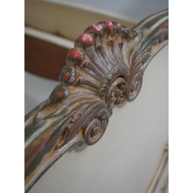 Pair Antique French Painted Mahogany Twin Beds W. Cherubs For Sale - Image 13 of 18