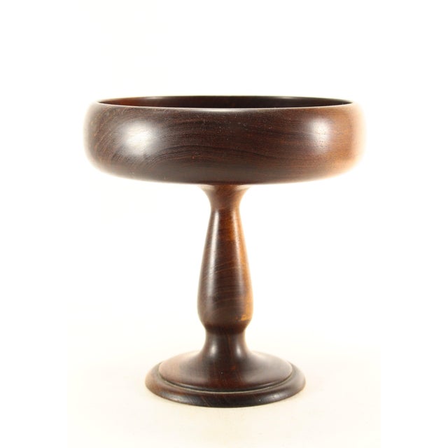 A fine antique tazza, compote or raised chalice Hand turned and carved from one piece of fruit or hard wood, possibly...