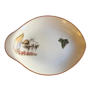 Antique 19th Century Wedgwood Shadow Leaf Creamware Serving Dish or Plate