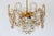 Gilt Brass Facet Cut Crystal Glass Chandelier from Palwa, 1970s For Sale - Image 4 of 15