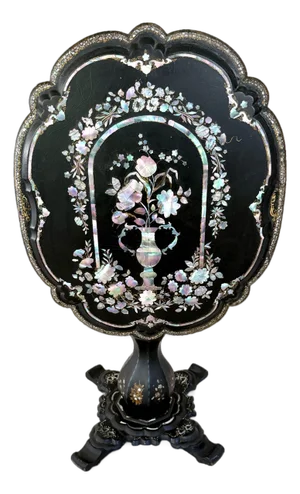 19th C English Mother-of-Pearl Tilt-Top Table