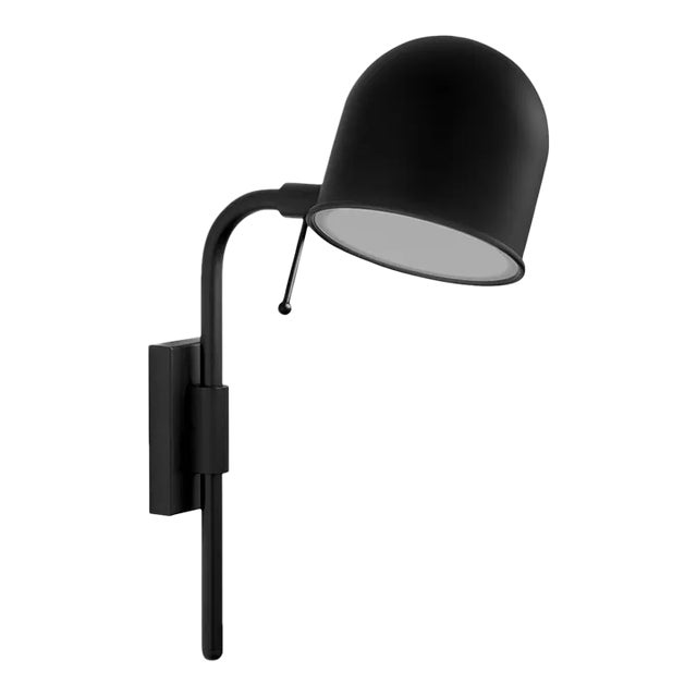 Satin Black With Opal Acrylic Diffuser Lume Wall Light For Sale