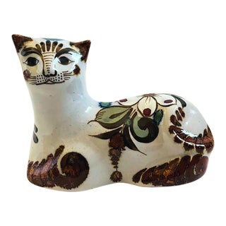 Vintage Ken Edwards Pottery Cat - Mexican Folk Art Pottery For Sale