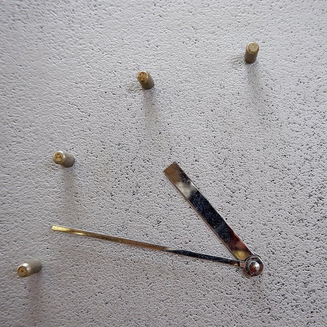 Wood Vintage Brutalist Standing Clock, 1970 For Sale - Image 7 of 16