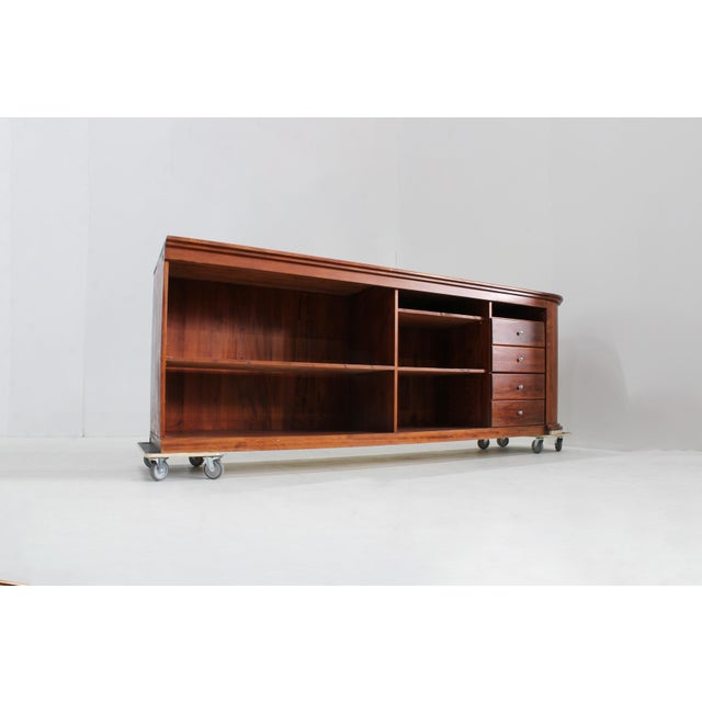 1970s Vintage Shop Counter Sideboard in Marble and Wood, Italy, 1970s For Sale - Image 5 of 12