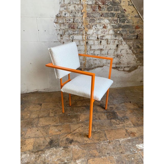 Set of Postmodern Orange Chair with Boucle, 1970s For Sale - Image 6 of 14