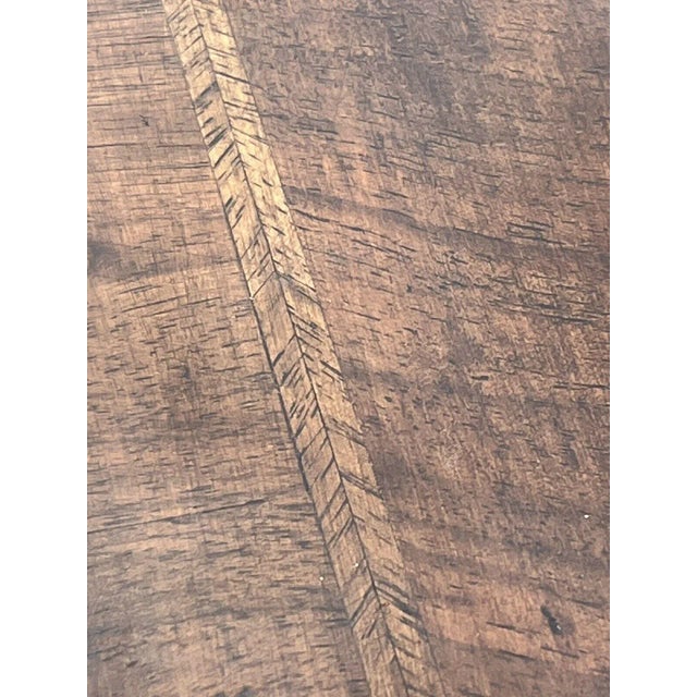 Burr Walnut Kneehole Desk on Bracket Feet with Brass Handles For Sale - Image 5 of 9