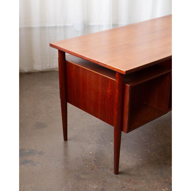 1960s Danish Teak Writing Deak Attributed Hp Hansen - Double Sided For Sale - Image 10 of 14