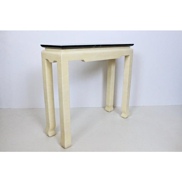 Hollywood Regency Karl Springer Style Asian Motif Horn & Bone Console Table, 1980's For Sale - Image 3 of 13