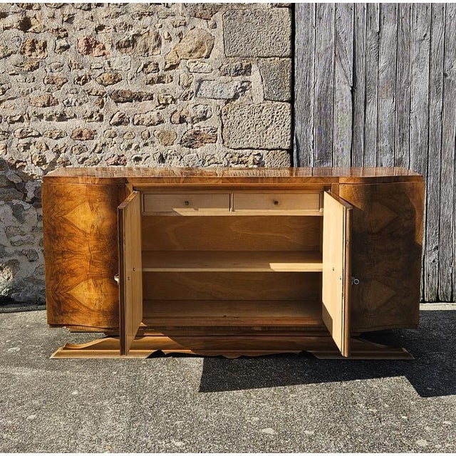French Art Deco High Gloss Burl Elmwood Buffet, 1930s For Sale - Image 13 of 18