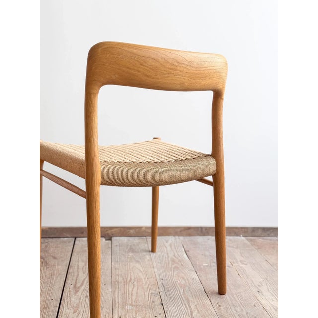 Set of Mid-Century Modern Danish Model 75 Chairs in Oak by Niels O. Møller for J.L. Mollers Møbelfabrik, 1950s For Sale - Image 16 of 18