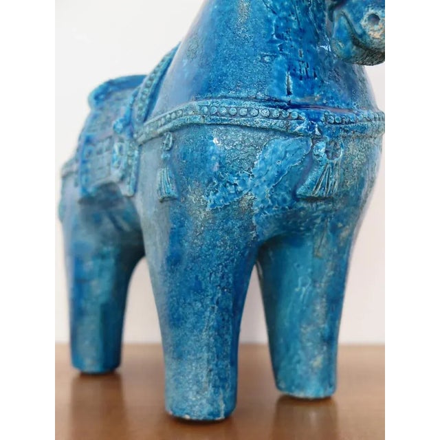 Blue Ceramic Horse Sculpture by Aldo Londi for Bitossi Fiorentino, 1960 For Sale - Image 6 of 12