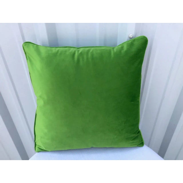 2020s Contemporary Velvet Apple Green Pillow Cover For Sale - Image 5 of 5