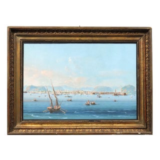 Sea View, 1800s, Gouache on Paper For Sale