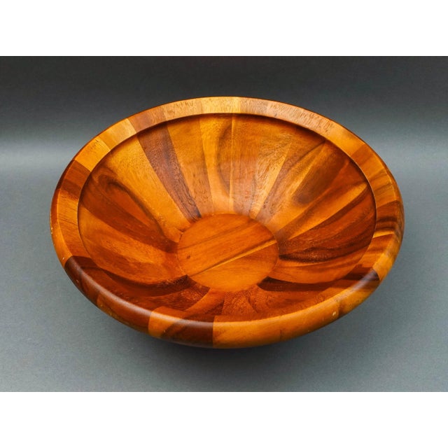 Dansk Mid 20th Century Dansk Jhq Teak Wood Large Bowl With Servers & 8 Small Bowls Set- 9 Pieces For Sale - Image 4 of 10