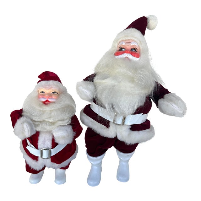 Vintage Pair of Santa Clause Figures For Sale