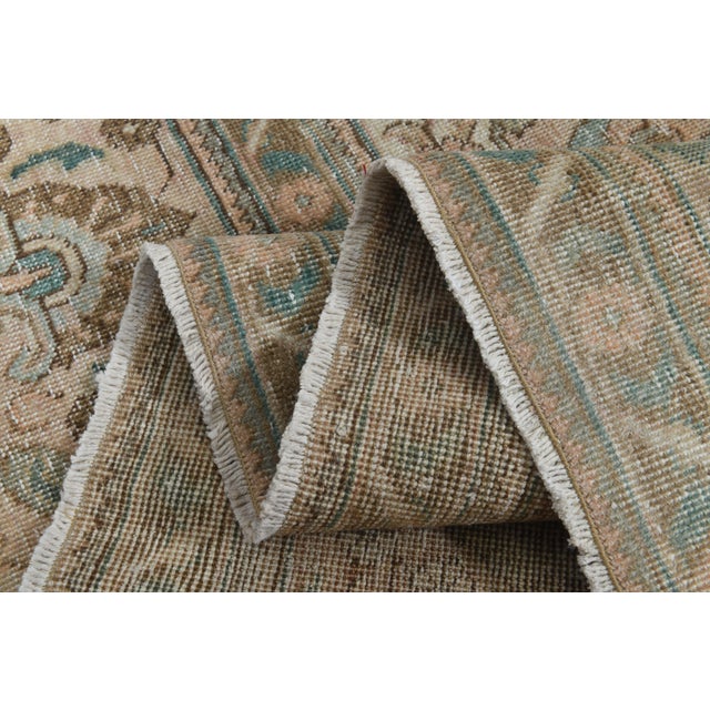 1970s Vintage Persian Handmade Wool Cotton Orange Area Rug For Sale - Image 4 of 11