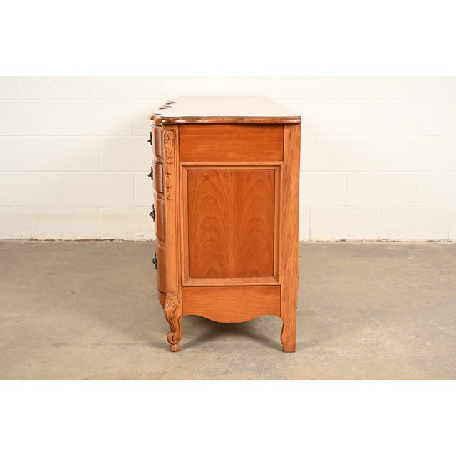 Kent Coffey French Provincial Louis XV Cherry Wood Triple Dresser, Circa 1960s For Sale - Image 10 of 13