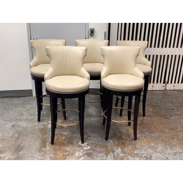 Design Plus Gallery presents a Set of Five of Tracy Swivel Barstools by Century Furniture. This elevated seating design is...
