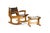 #2204 – Vintage Mid Century Modernist Wood + Leather Rocking Chair + Ottoman Set – Angel Pazmino Great vintage rocking...
